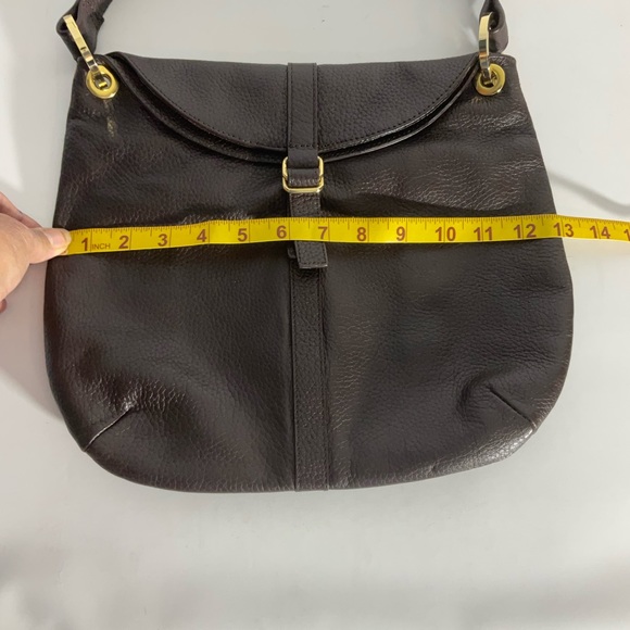 Barr and Barr New York Pebbled Brown Leather Bag Gold Hardware Shoulder Bag - Picture 12 of 15